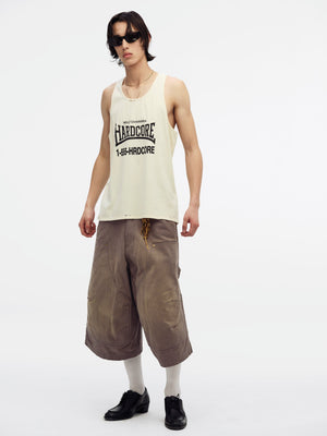 "HARDCORE" WILLY TANK TOP - SNOW WHITE