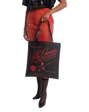 CASA DE CHAVARRIA LABEL TOTE - RED/BLACK