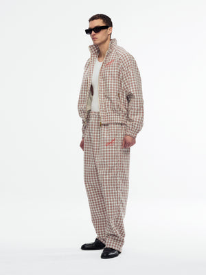 RUFF RIDER TRACK PANT - RED/WHITE PICNIC PLAID