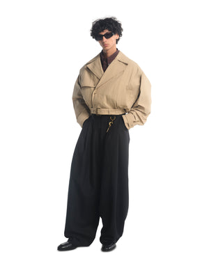 CROPPED TRENCH JACKET - TRAVERTINE