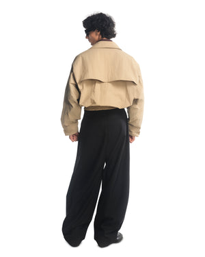 CROPPED TRENCH JACKET - TRAVERTINE