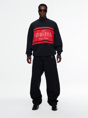 CHAVARRIA STRIPE GILROY CREWNECK - BLACK BEAUTY