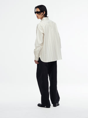 VETERANO SHIRT - WHITE/BLACK STRIPE