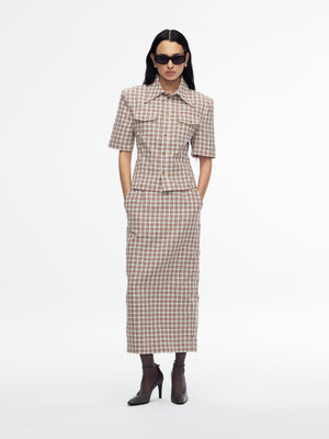 CHAVELA S/S SHIRT - RED/WHT PLAID