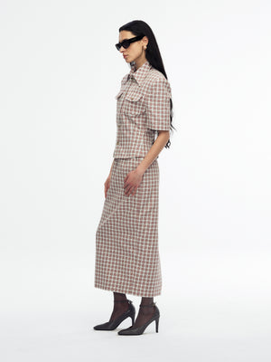 CHAVELA S/S SHIRT - RED/WHT PLAID