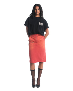 WORKWEAR ZIPPED SKIRT - RED