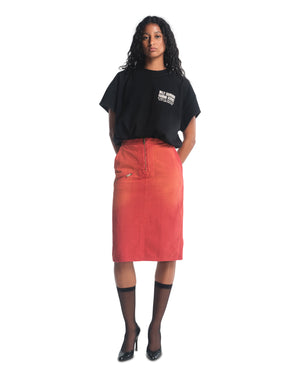 WORKWEAR ZIPPED SKIRT - RED