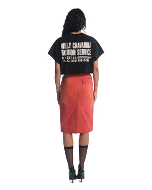 WORKWEAR ZIPPED SKIRT - RED