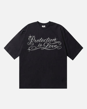 WC x THE ORDINARY Protection is love TEE - BLACK