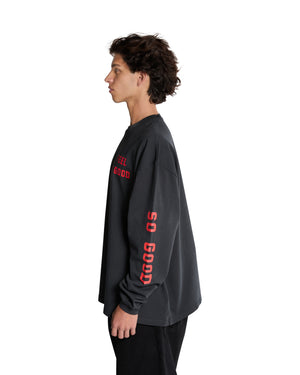 L/S BUFFALO TEE - "BROKEN" - WASHED BLACK