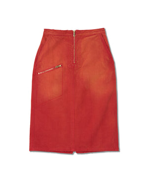 WORKWEAR ZIPPED SKIRT - RED