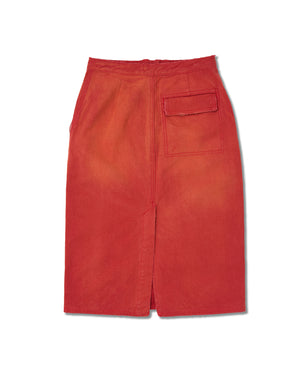 WORKWEAR ZIPPED SKIRT - RED