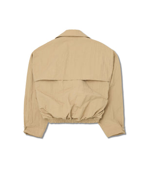 CROPPED TRENCH JACKET - TRAVERTINE