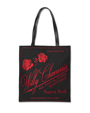 CASA DE CHAVARRIA LABEL TOTE - RED/BLACK