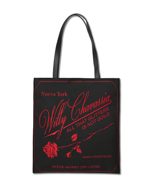 CASA DE CHAVARRIA LABEL TOTE - RED/BLACK
