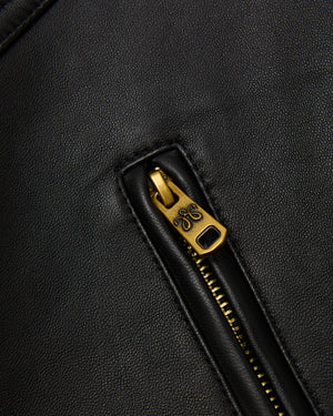 RUFF RIDER LEATHER JACKET - BLACK