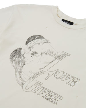 LOVER GIVER EASY TEE (DESTROYED) - WHITE