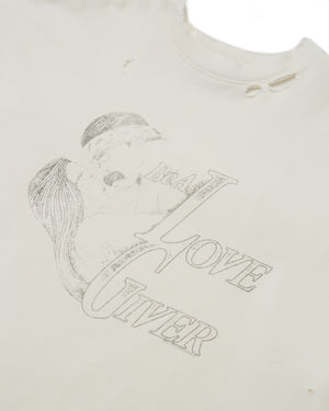 LOVE GIVER DESTROYED BUFFALO TEE - WHITE