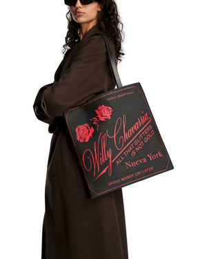 CASA DE CHAVARRIA LABEL TOTE - RED/BLACK