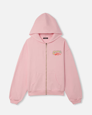 CHAVALOO SHRUNKEN ZIP HOODIE - CHICLE