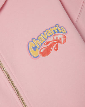 CHAVALOO SHRUNKEN ZIP HOODIE - CHICLE