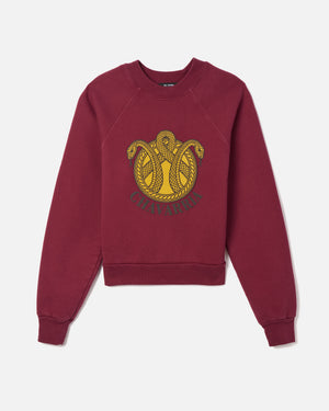 SNAKE CREST SHRUNKEN RAGLAN CREWNECK